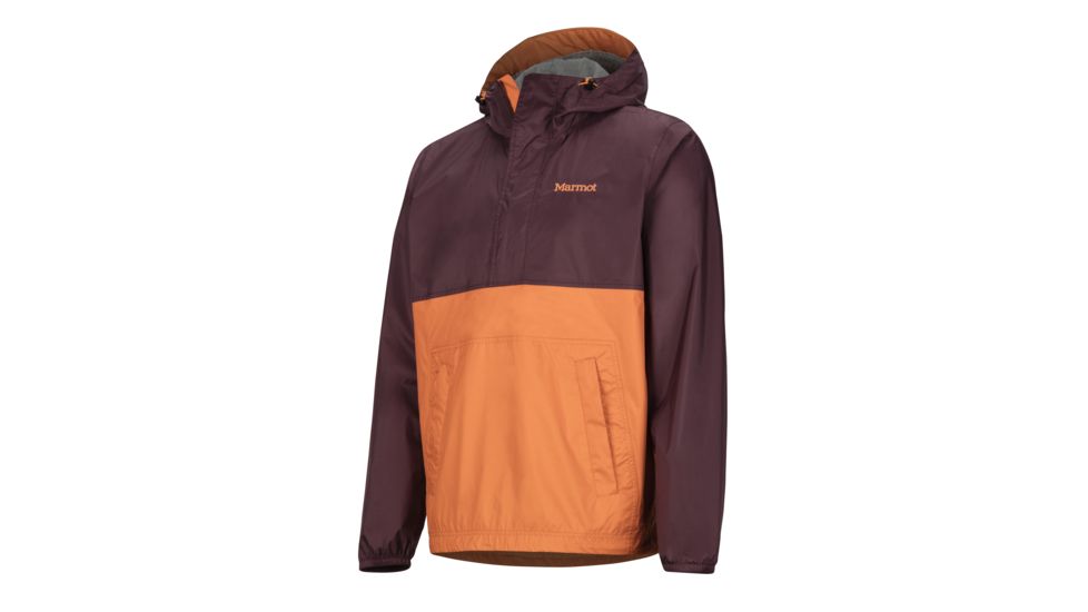 Marmot PreCip Eco Anorak - Mens, Burgundy/Mandarin Orange, Medium, 41520-7136-M