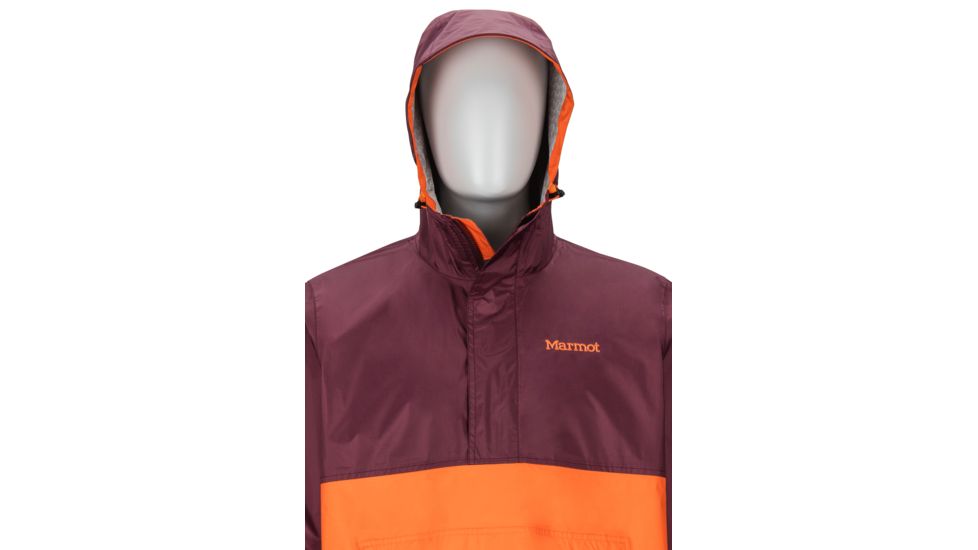 Marmot PreCip Eco Anorak - Mens, Burgundy/Mandarin Orange, Medium, 41520-7136-M