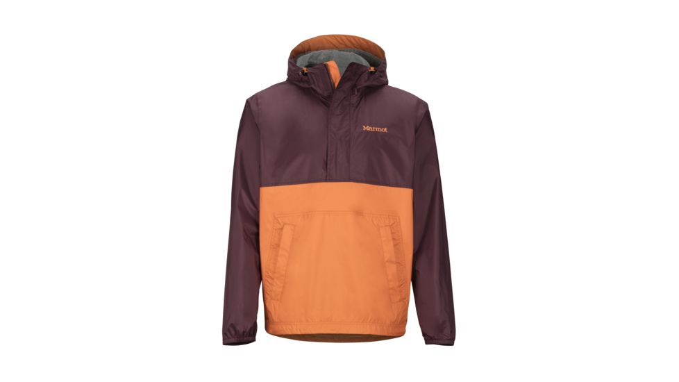 Marmot PreCip Eco Anorak - Mens, Burgundy/Mandarin Orange, Medium, 41520-7136-M