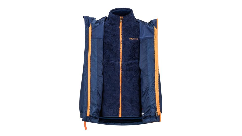 Marmot PreCip Eco Component 3-in-1 Jacket - Boys, Extra Small, Arctic Navy/Ember, 46040-4947-XS