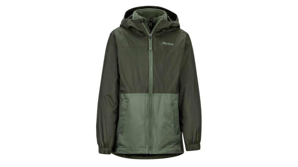 Marmot PreCip Eco Component 3-in-1 Jacket - Boys, Extra Small, Rosin Green/Crocodile, 46040-4945-XS