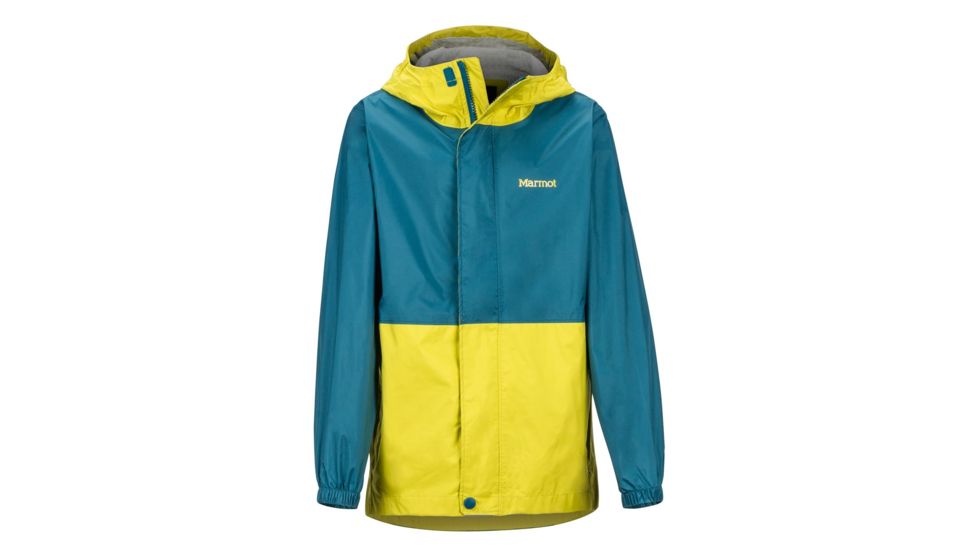 Marmot PreCip Eco Jacket - Boys, Citronelle/Moroccan Blue, Extra Small, 41000-9401-XS