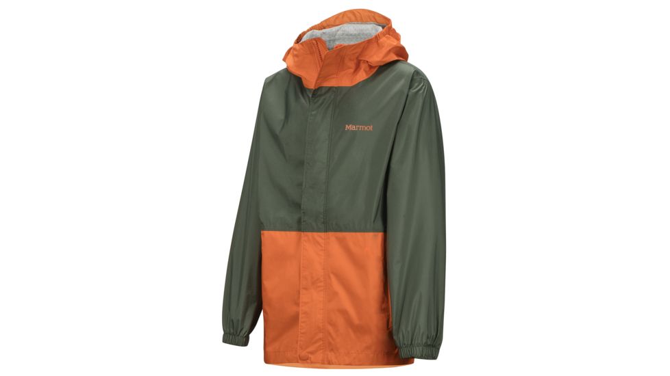 Marmot PreCip Eco Jacket - Boys, Crocodile/Mandarin Orange, Extra Large, 41000-4838-XL