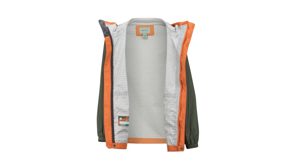 Marmot PreCip Eco Jacket - Boys, Crocodile/Mandarin Orange, Extra Large, 41000-4838-XL