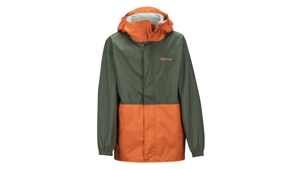 Marmot PreCip Eco Jacket - Boys, Crocodile/Mandarin Orange, Extra Large, 41000-4838-XL