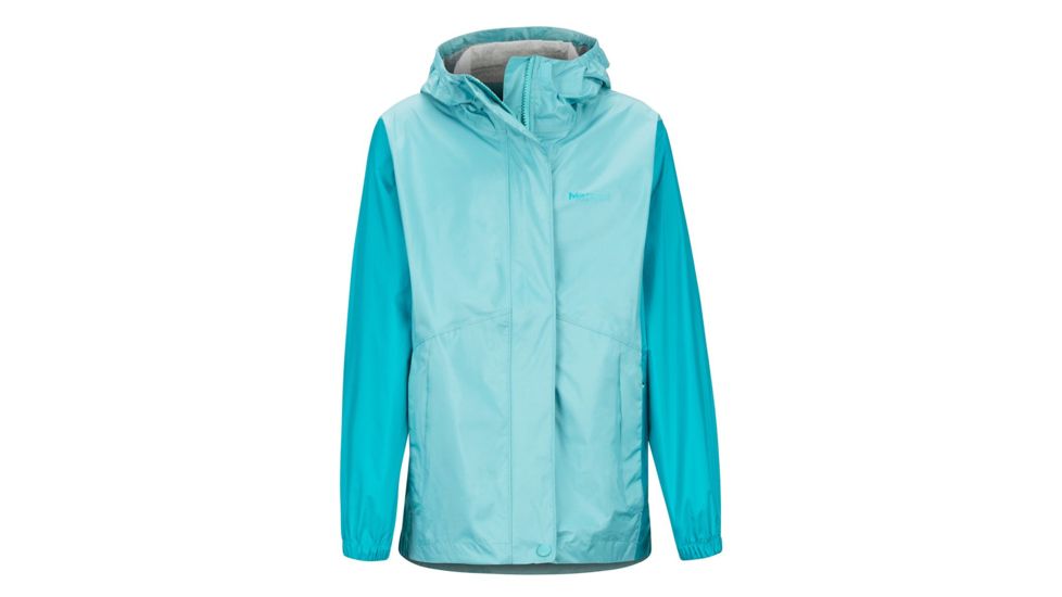 Marmot PreCip Eco Jacket - Girls, Aquarelle/Blue Tile, Extra Small, 41010-4942-XS