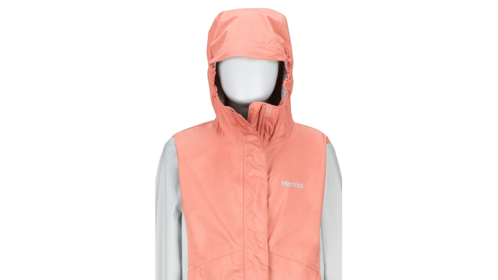 Marmot PreCip Eco Jacket - Girls, Coral Pink/Bright Steel, Extra Small, 41010-7242-XS