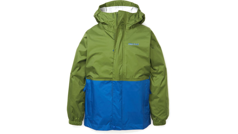 Marmot PreCip Eco Jacket - Kids, Foliage/Dark Azure, Medium, 41000-19630-M