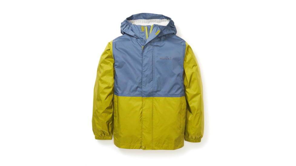 Marmot PreCip Eco Jacket - Kids, Storm/Cilantro, Medium, 41000-22523-M