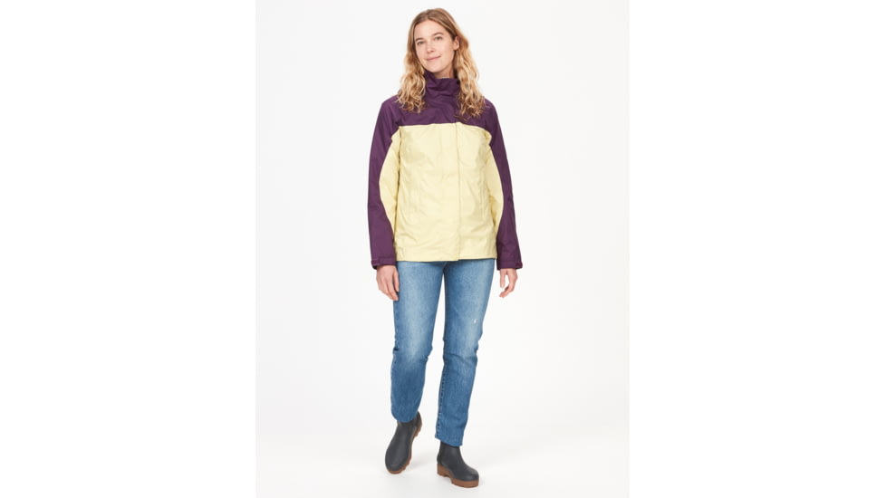 Marmot PreCip Eco Jackets - Womens, Wheat/Purple Fig, Small, 46700-22498-S