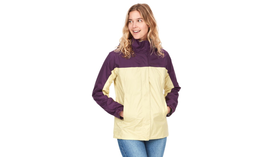 Marmot PreCip Eco Jackets - Womens, Wheat/Purple Fig, Medium, 46700-22498-M