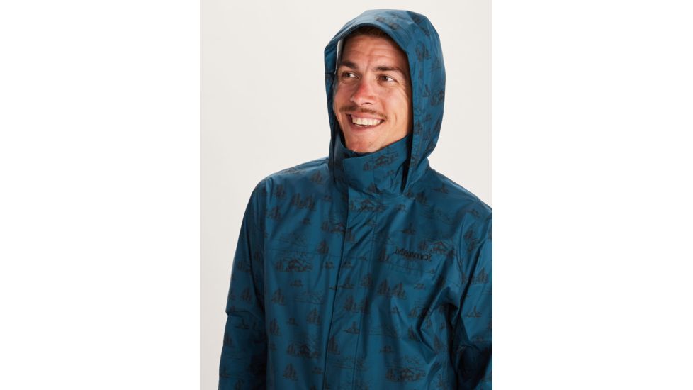 Marmot PreCip Eco Print Jacket - Mens, Camping Print, Medium, 41140-8297-M