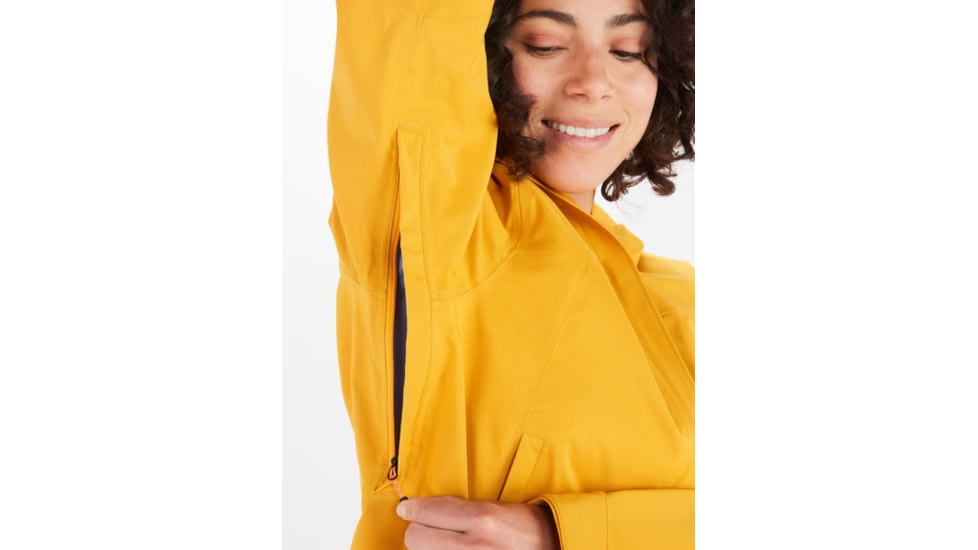 Marmot PreCip Eco Pro Jacket - Women's, Small, Golden Sun, M12389-9057-S
