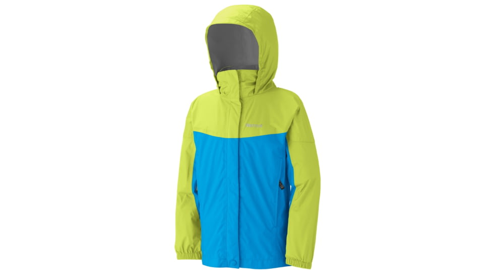 Marmot Precip Jacket Clearance - Girl's-X-Small-Blue Sea/Green Lime