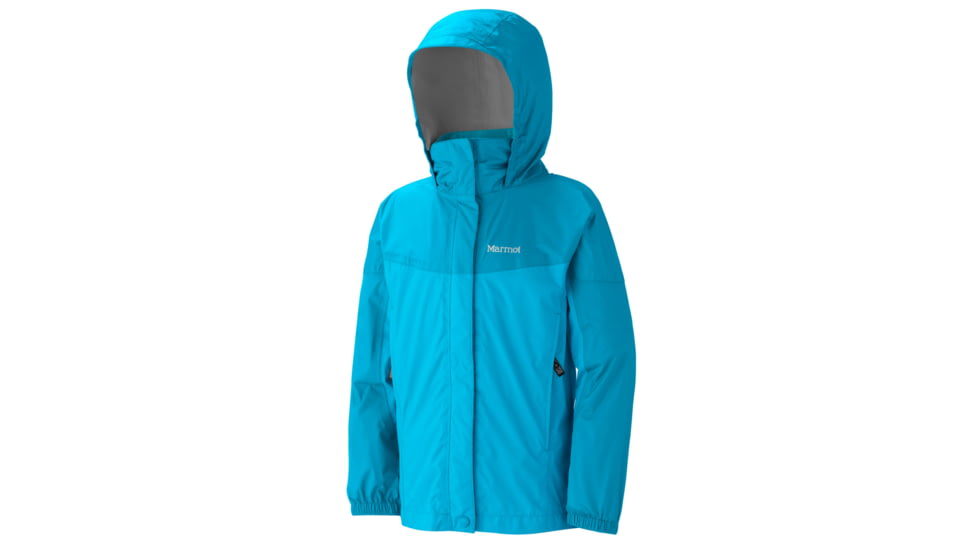 Marmot Precip Jacket Clearance - Girl's-X-Large-Blue Sea/Green Lime