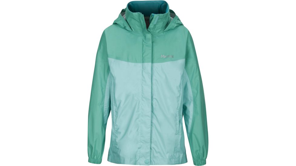 Marmot Precip Jacket - Girl's-Celtic/Turf Green-Small