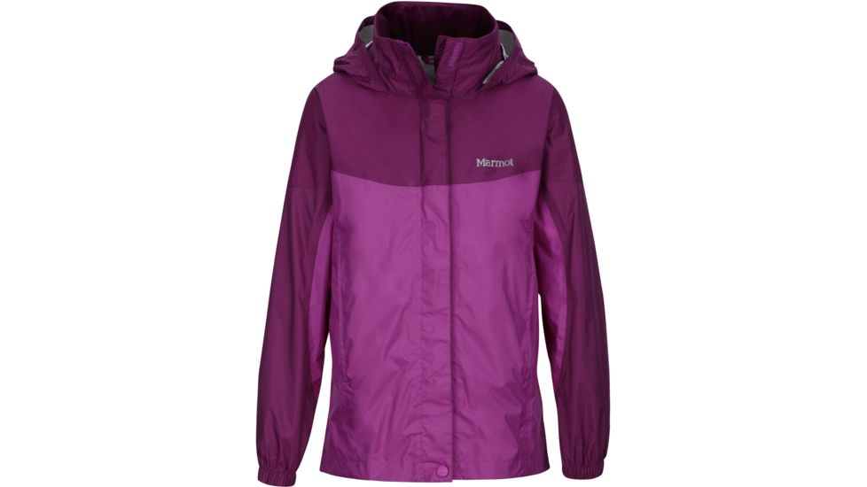 Marmot Precip Jacket - Girl's-Neon Berry/Grape-Medium