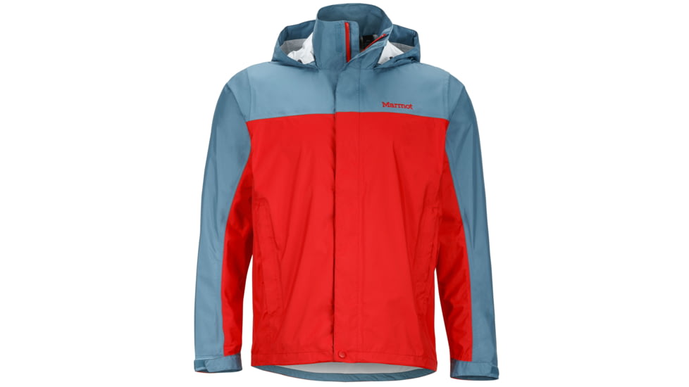 Marmot Precip Jacket - Men's-Rocket Red/Moon River-X-Large