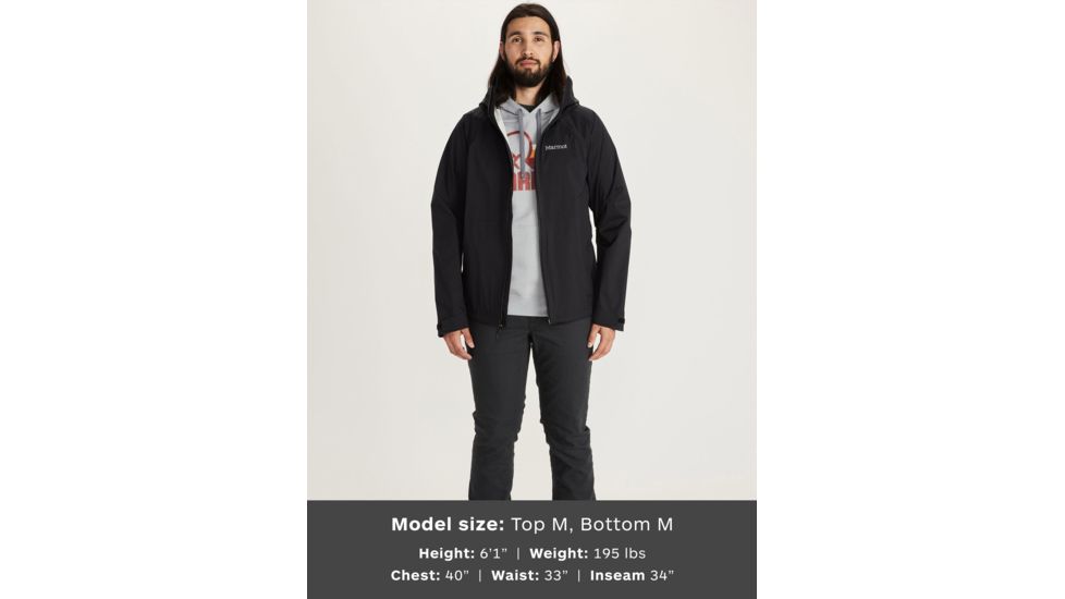 Marmot PreCip Stretch Jacket - Mens, Black, Extra Large, 41130-001-XL