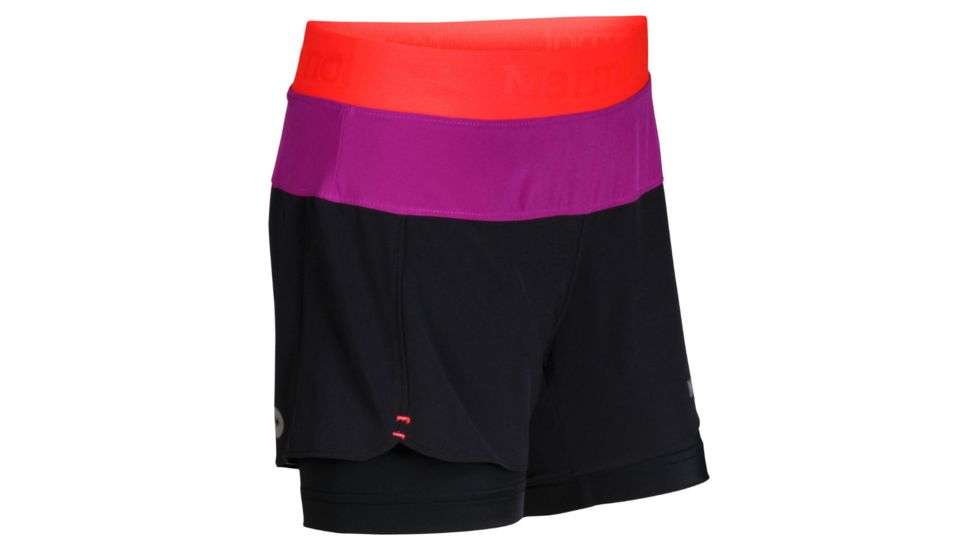 Marmot Pulse Short - Girl's -X-Small-Black/Bright Pink
