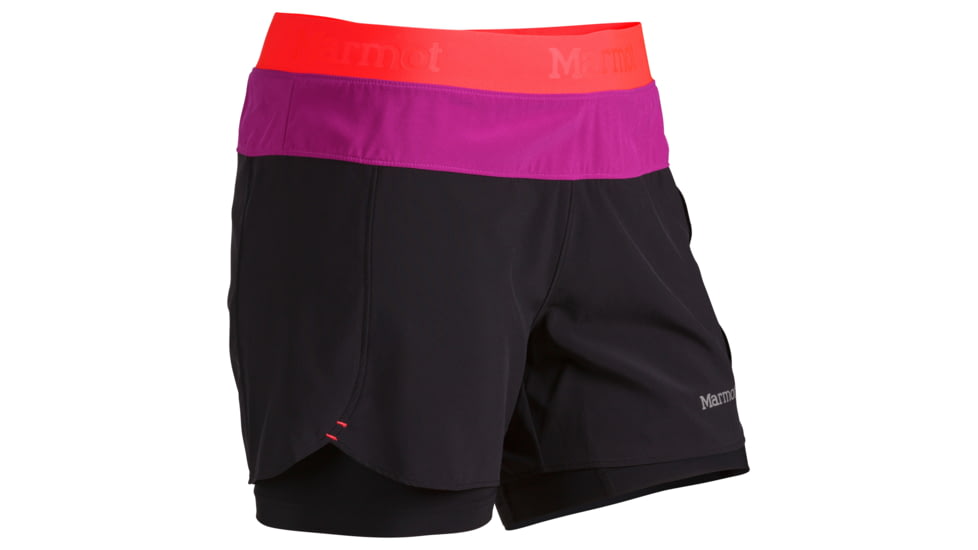 Marmot Pulse Short - Women's-Black/Bright Pink-X-Small