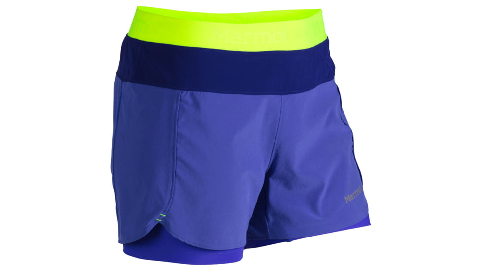 Marmot Pulse Short - Women's-Blue Dusk/Hyper Yellow-X-Small