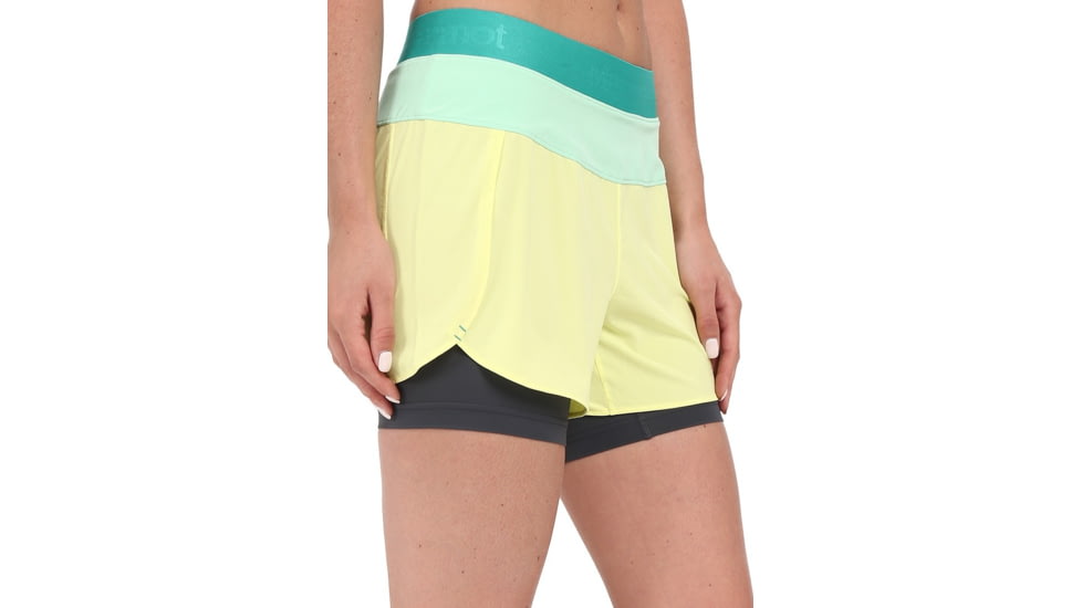 Marmot Pulse Short - Women's-Citrus Ice/Green Frost-Large