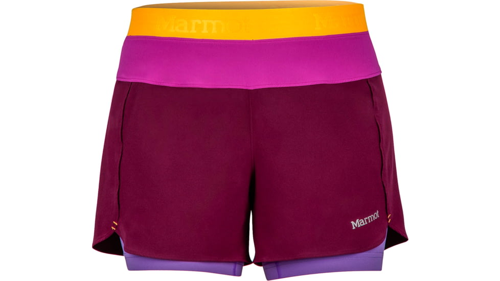 Marmot Pulse Short - Women's-Deep Plum/Neon Berry-X-Small