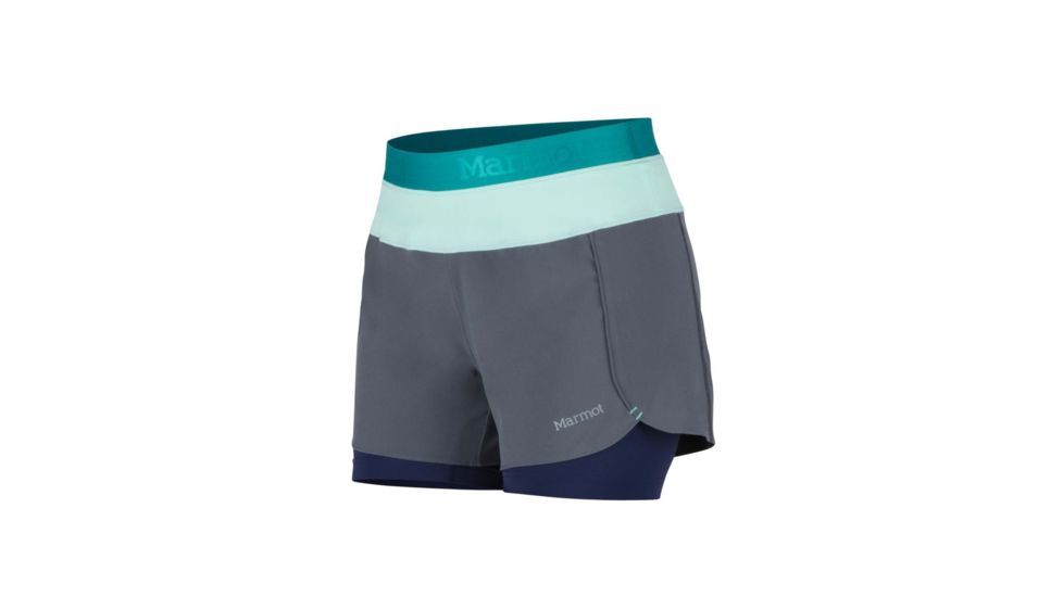Marmot Pulse Short - Womens, Steel Onyx/Clear Sky, M 57530-1982-M