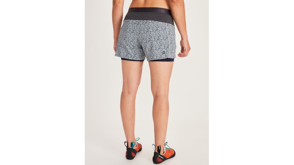 Marmot Pulse Shorts - Womens, Bright Steel Micro Confetti/Dark Steel, Small, 46430-9575-S