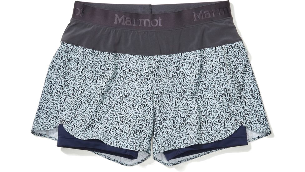 Marmot Pulse Shorts - Womens, Bright Steel Micro Confetti/Dark Steel, Small, 46430-9575-S