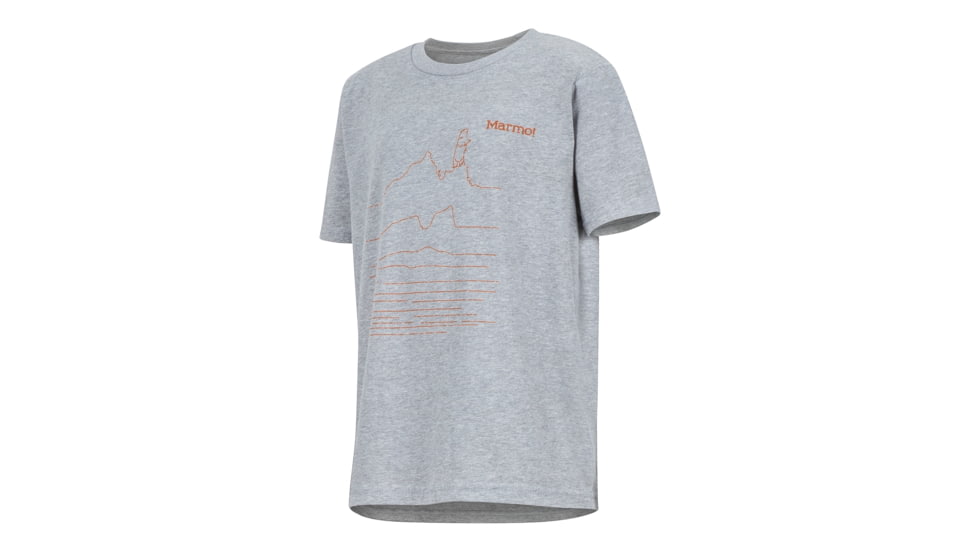 Marmot Purview Tee Short Sleeve - Boys, Dark Grey Heather, Large, 42820-1915-L