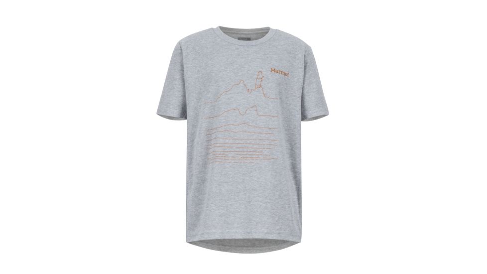 Marmot Purview Tee Short Sleeve - Boys, Dark Grey Heather, Large, 42820-1915-L