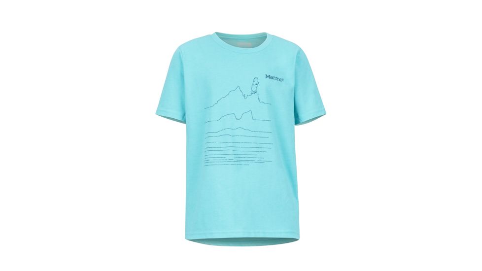 Marmot Purview Tee Short Sleeve - Boys, Tahiti Blue Heather, Extra Large, 42820-1902-XL