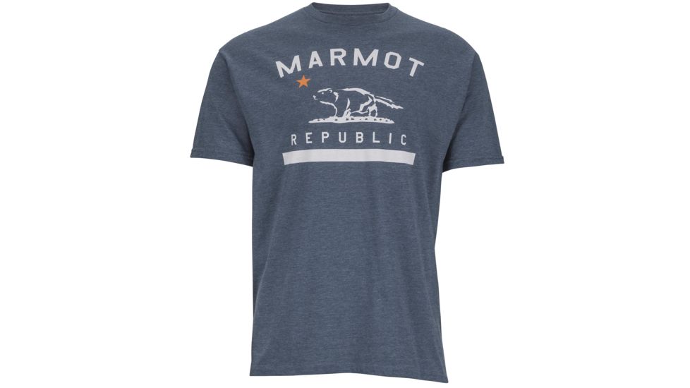 Marmot Republic Short Sleeve Tee - Men's-Navy Heather-XX-Large