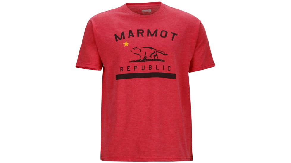 Marmot Republic Short Sleeve Tee - Men's-Red Heather-Large