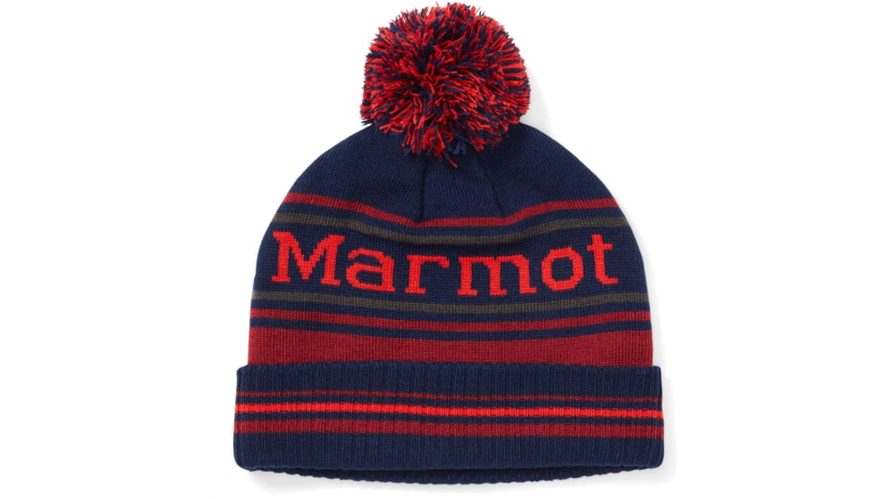 Marmot Retro Pom Hat - Mens, Arctic Navy/Brick, One Size, 17410-1598-ONE