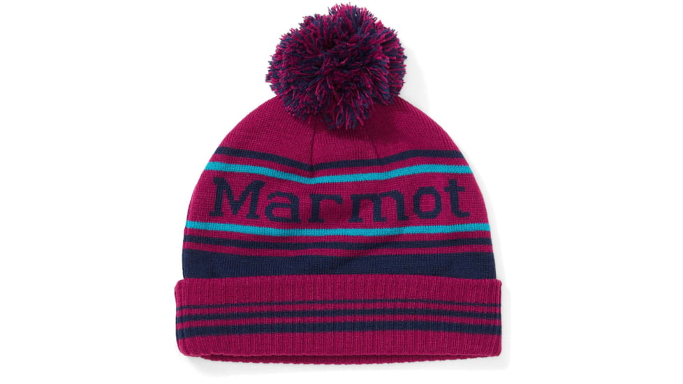 Marmot Retro Pom Hat - Mens, Wild Rose/Arctic Navy, One Size, 17410-5997-ONE
