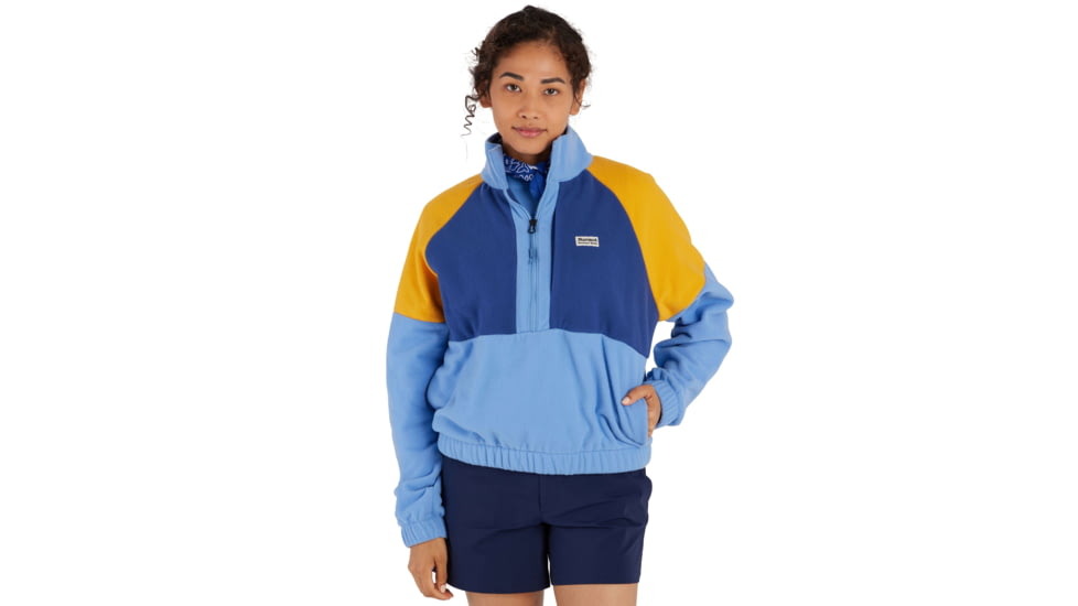 Marmot Retro Rocklin 1/2 Zip - Women's, Blue Bonnet/Twilight Blue/Golden Sun, Extra Small, M14615-23220-XS