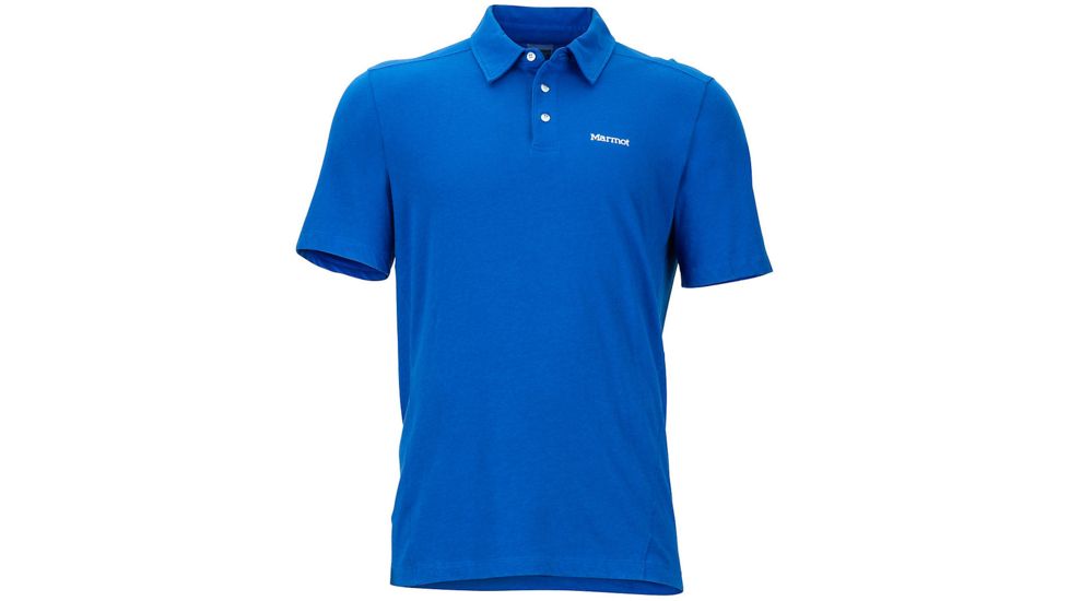 Marmot Reyes Polo Short Sleeve Shirt - Men's -True Blue-Medium