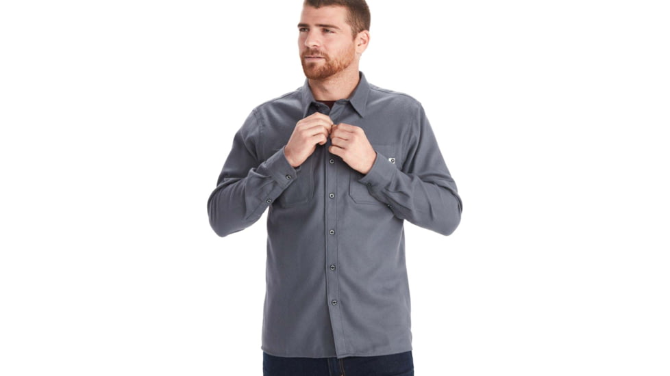 Marmot Ridgefield Heavyweight Flannel Overshirt - Men's, Steel Onyx, Small, M13555-1515-S