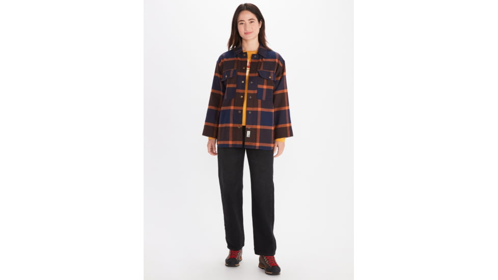 Marmot Ridgefield Heavyweight Flannel Overshirt - Womens, Arctic Navy, Extra Small, M13282-2975-XS