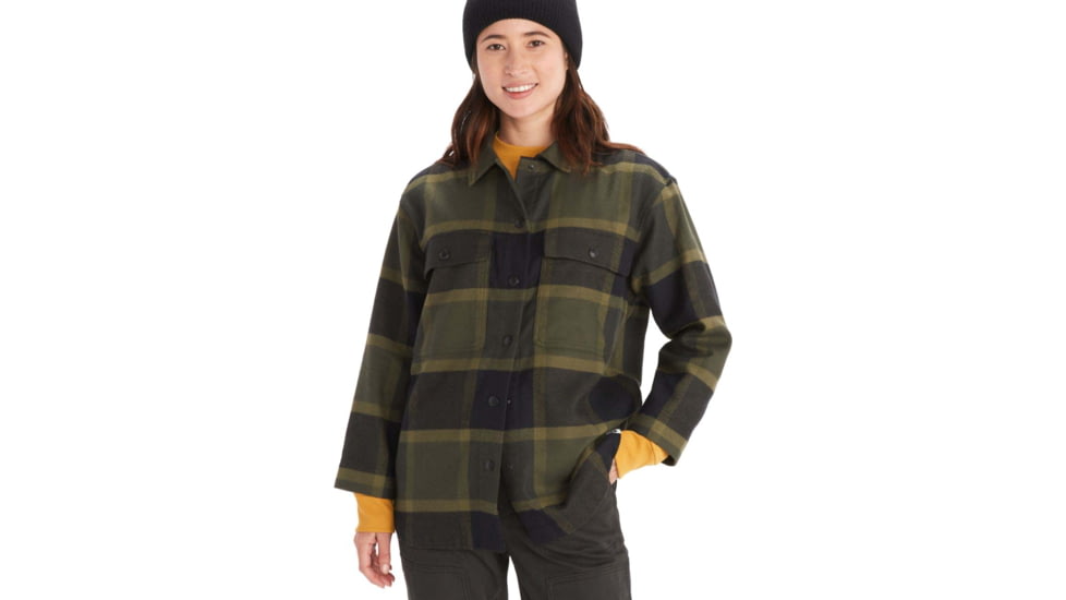 Marmot Ridgefield Heavyweight Flannel Overshirt - Womens, Nori, Small, M13282-4859-S