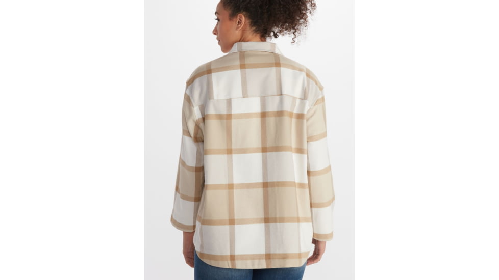 Marmot Ridgefield Heavyweight Flannel Overshirt - Womens, Papyrus, Small, M13282-7395-S