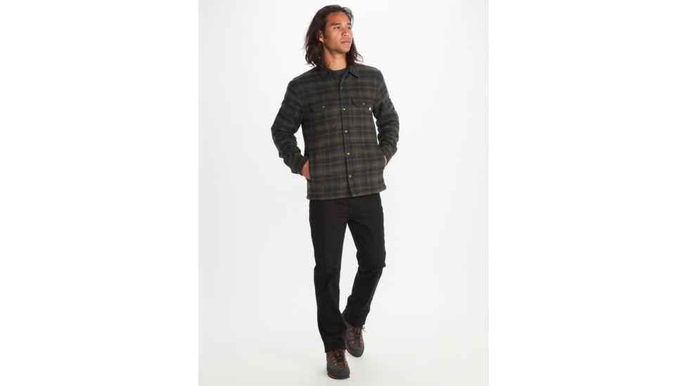 Marmot Ridgefield Heavyweight Sherpa Lined Flannel - Mens, Nori, Medium, M10614-4859-M