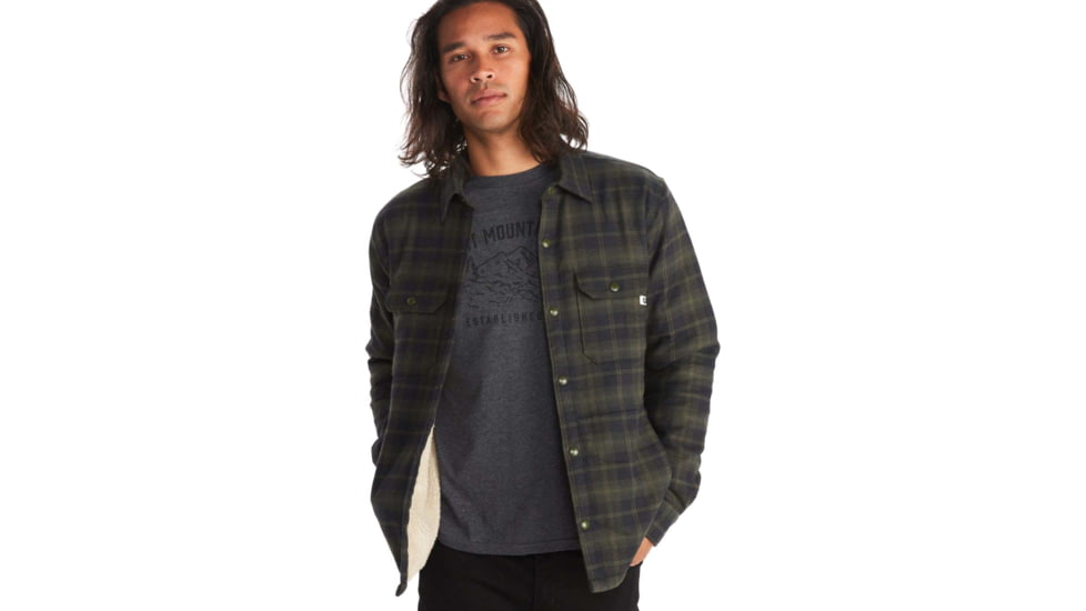 Marmot Ridgefield Heavyweight Sherpa Lined Flannel - Men's, Nori, 2XL, M10614-4859-XXL
