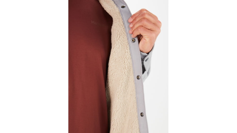 Marmot Ridgefield Heavyweight Sherpa Lined Flannel - Mens, Sleet, Medium, M10614-504-M