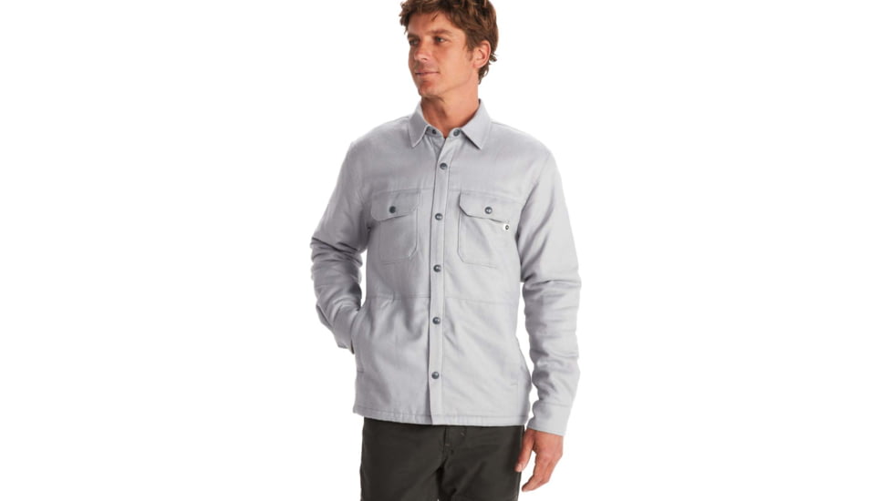 Marmot Ridgefield Heavyweight Sherpa Lined Flannel - Mens, Sleet, Medium, M10614-504-M