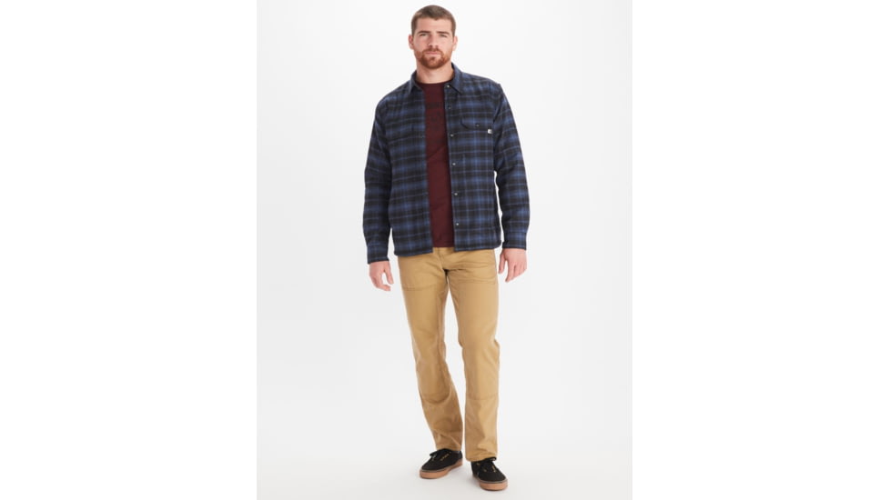 Marmot Ridgefield Heavyweight Sherpa Lined Flannel - Mens, Storm, Large, M10614-134-L