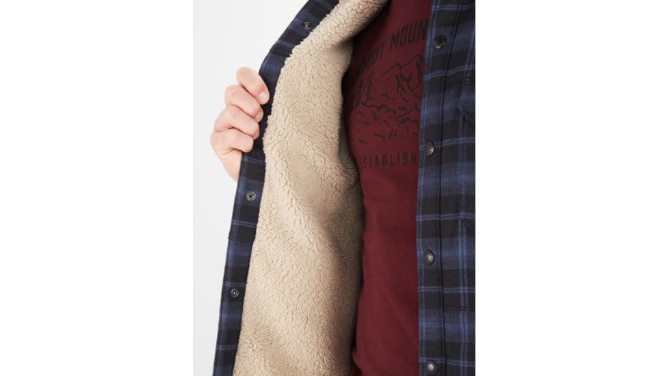 Marmot Ridgefield Heavyweight Sherpa Lined Flannel - Mens, Storm, Large, M10614-134-L